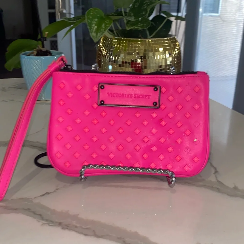 Victoria's Secret Neon Pink Wristlet - Picture 1 of 5
